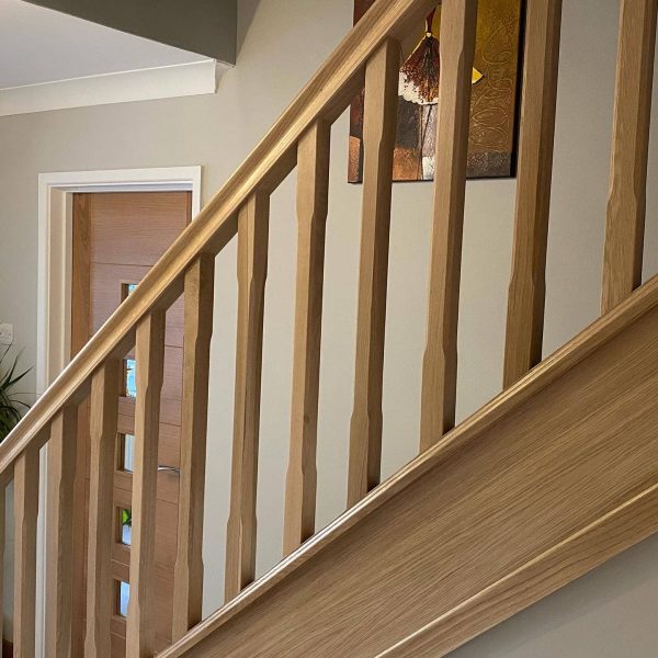 Staircase Refurbishment Southampton 48 Oak handrail and spindles fitted to a straight staircase